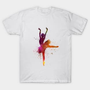 Classical ballet girl in watercolor T-Shirt